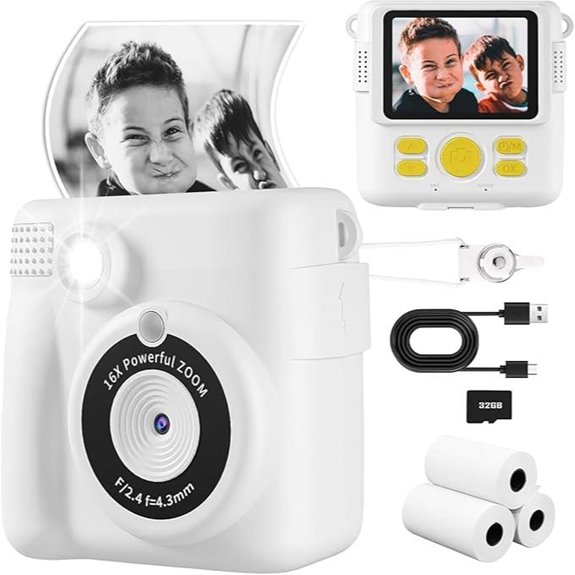 Kids Digital Camera with Instant Print and 32GB SD Card
