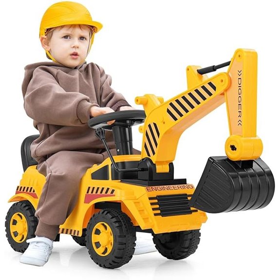 Costzon Ride-On Excavator with Working Shovel for Kids