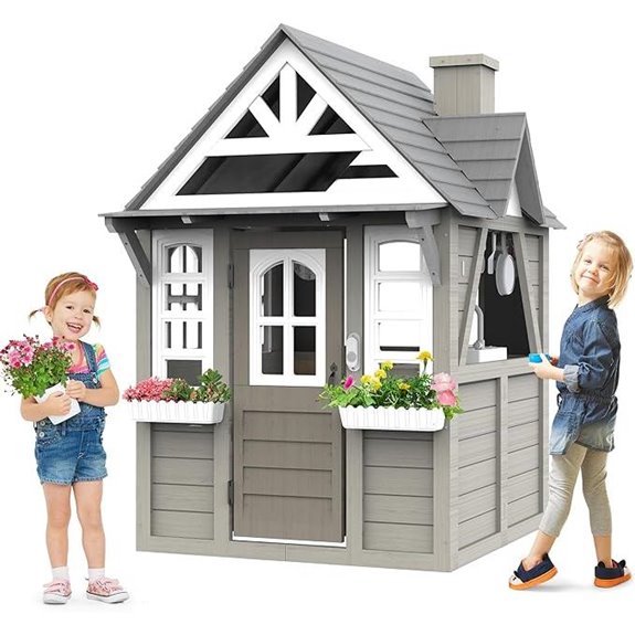 Seizeen Outdoor Kids Playhouse with Kitchen and Accessories