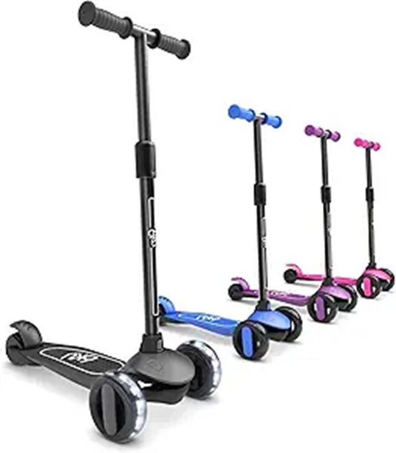 6KU Kids Scooter with Flash Wheels and Adjustable Height