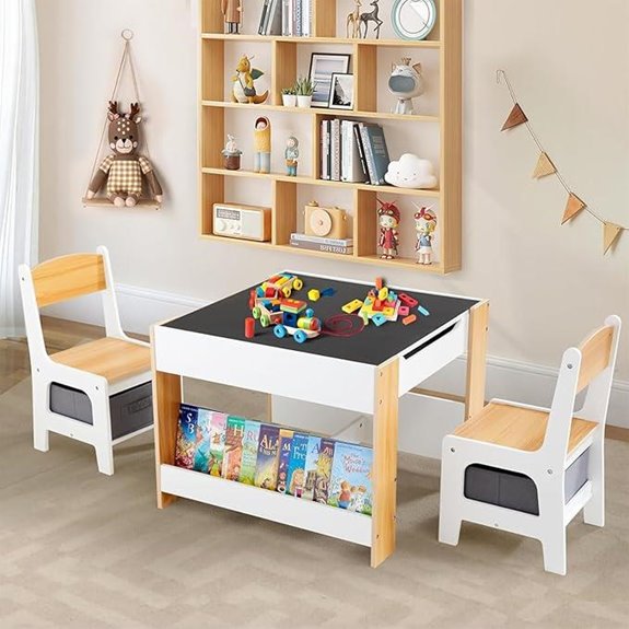 Asweets Kids Table & Chair Set with Storage