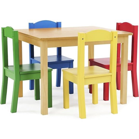 Humble Crew Kids Wooden Table & 4 Chairs Set