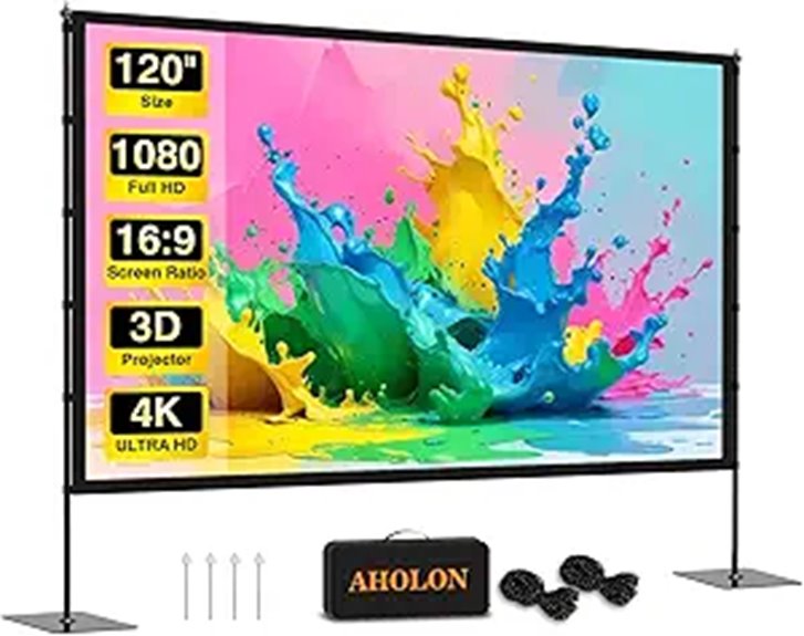 120-Inch Outdoor Projector Screen with Stand