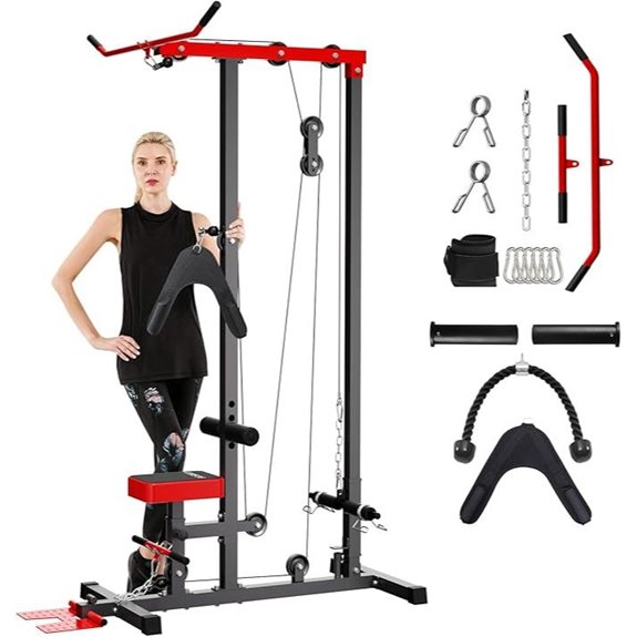 VANSWE Lat Pull-Down Machine with Accessories