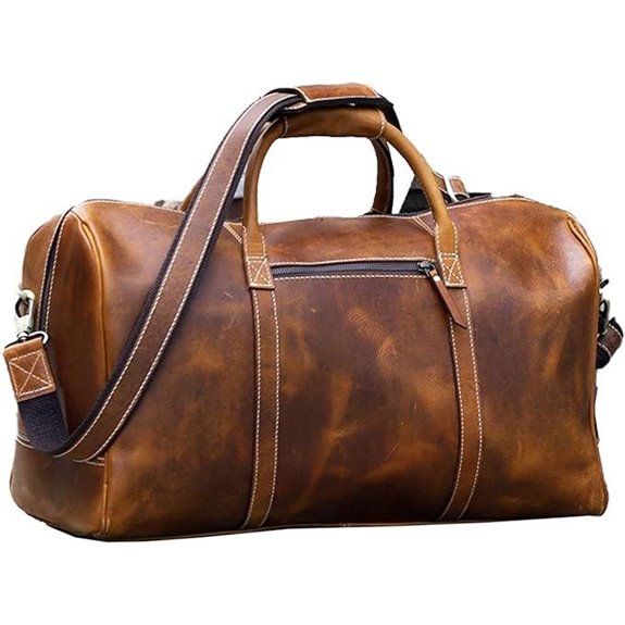 KomalC Leather Travel Duffel Bag (20 Inch)