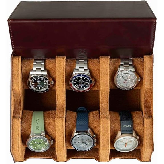DailyWatch Leather Watch Box for 6 Watches