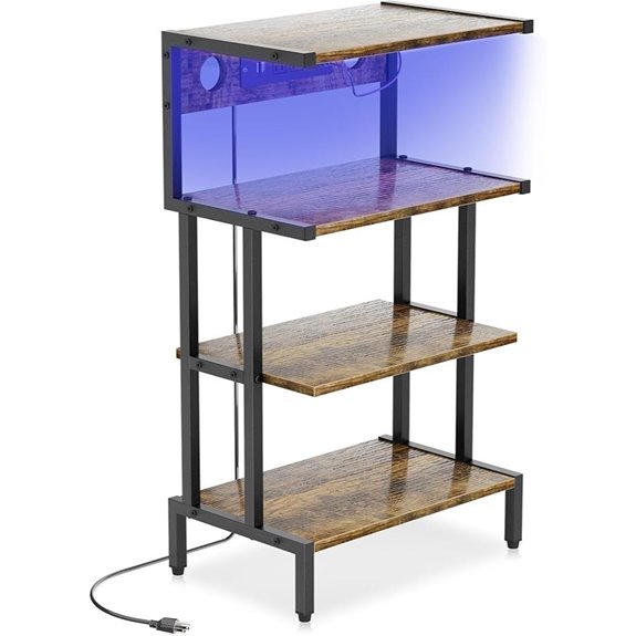Aquzee Gaming Console Shelf with LED and Outlets