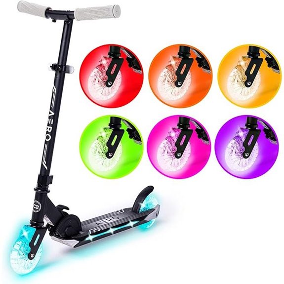 Aero Kids Scooter with Lights Hand Brake Adjustable