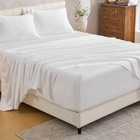 MEISHANG King Size Egyptian Cotton Sheets (4-Piece)