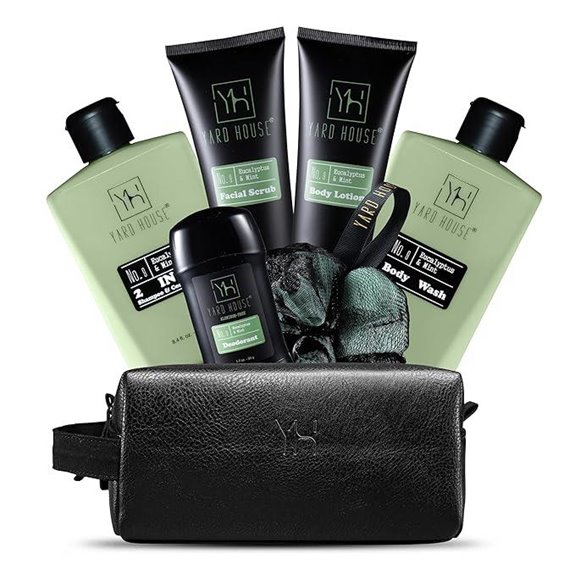 Mens Luxury Grooming Gift Set in Leather Toiletry Bag