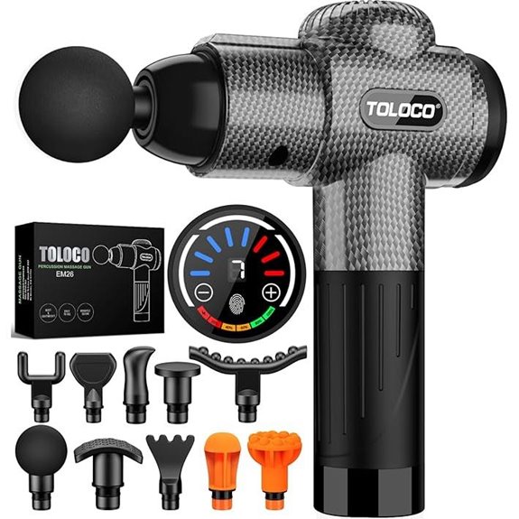 TOLOCO Massage Gun with 10 Heads & Silent Motor