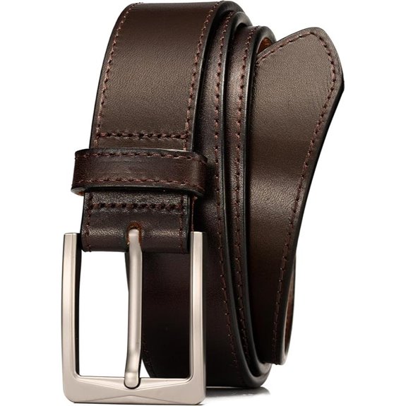 WOLFANT Men's 35mm Italian Full Grain Leather Belt
