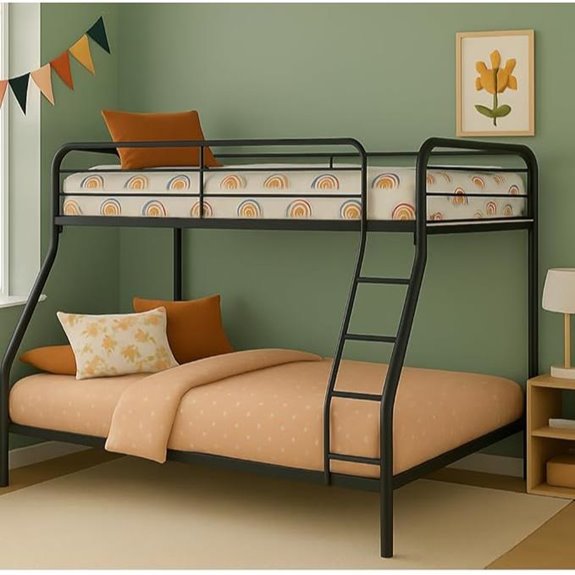 Naomi Home Metal Bunk Bed with Storage and Ladder