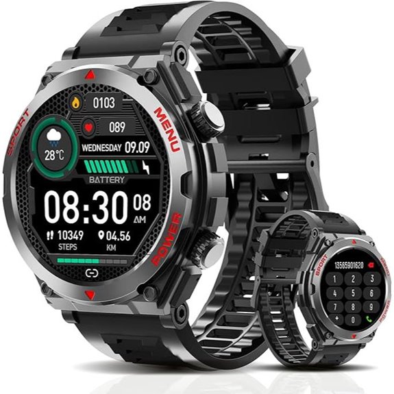Military Smartwatch with Call Heart Rate Blood Oxygen