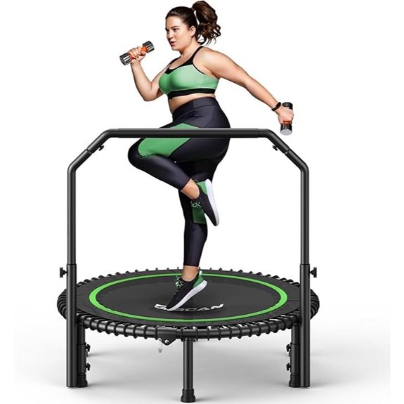 mini rebounder trampoline with bar