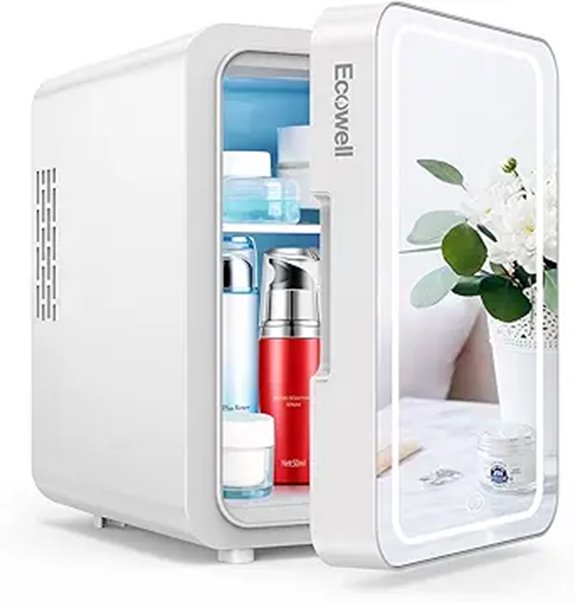 ECOWELL Mini Skincare Fridge with LED Mirror