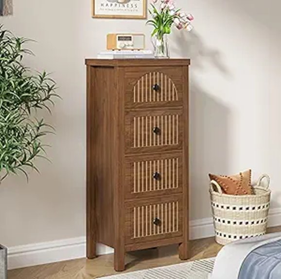 4-Drawer Modern Wood Dresser for Bedroom