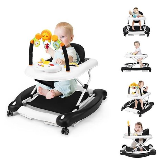 5-in-1 Baby Walker with Bouncer Tray & Music