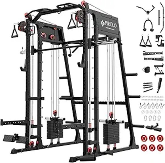 Mikolo Smith Machine with Crossover and Lat Pulldown