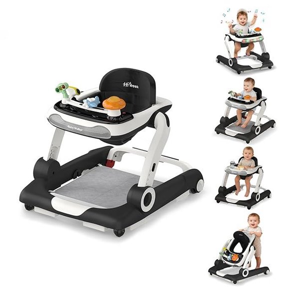 Adjustable 5-in-1 Baby Walker with Music and Lights