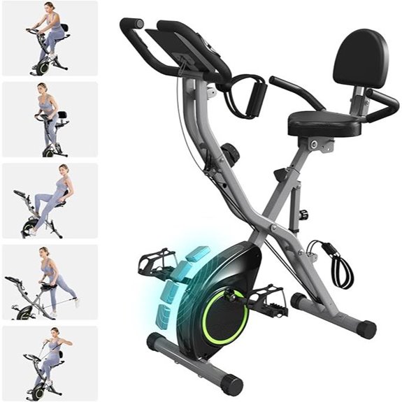 Foldable 5-in-1 Indoor Exercise Bike with Magnetic Resistance