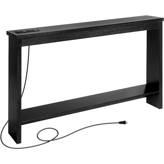 ZGREN Narrow Sofa Table with Charging Ports
