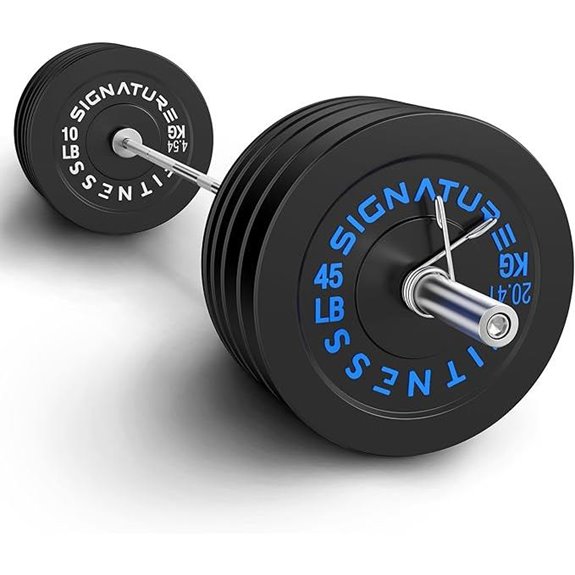 Fitvids Olympic Bumper Plates Set with Barbell