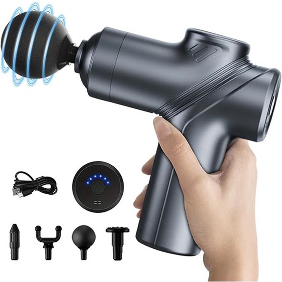 Portable Deep Tissue Massage Gun with Interchangeable Heads