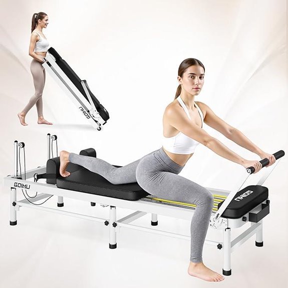 Foldable Pilates Reformer Machine with Accessories