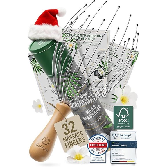 HELDSON Premium Head Massager with 32 Fingers