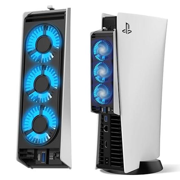 JUSPRO Cooler Fan for PS5 with LED Light