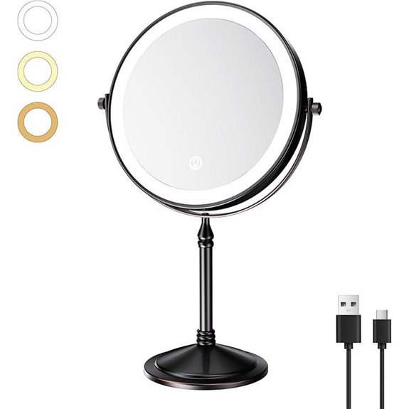 rechargeable lighted makeup mirror