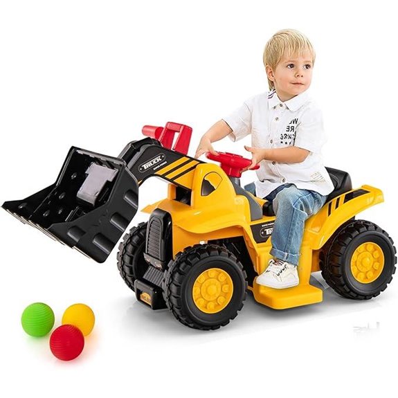 Costzon 2-in-1 Ride-On Excavator with Balls and Hoop