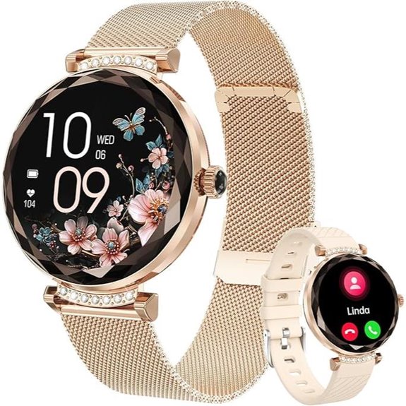 Rosegold Women’s Smartwatch with Heart Rate & Waterproof