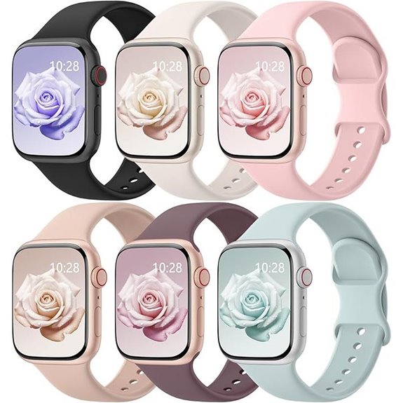 6-Pack Silicone Sport Bands for Apple Watch