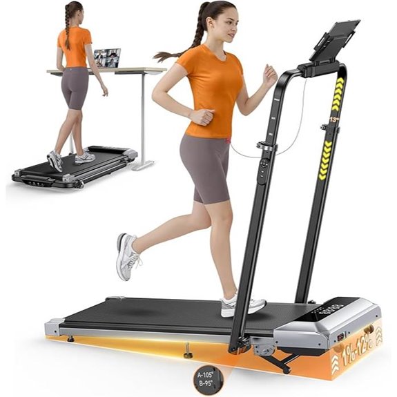 6-in-1 Folding Walking Treadmill with Incline & App