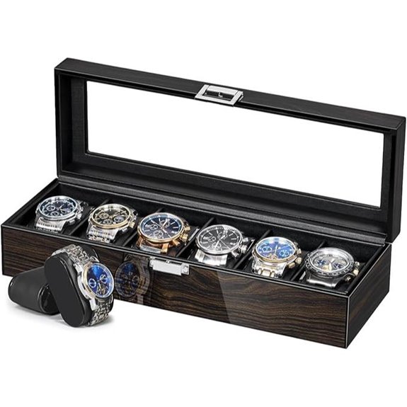 ANWBROAD 6-Slot Men's Watch Storage Box
