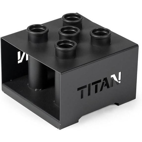 Titan Fitness 5 Barbell Holder with Space Saving Design