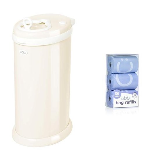 Ubbi Steel Diaper Pail & Refill Bags Bundle