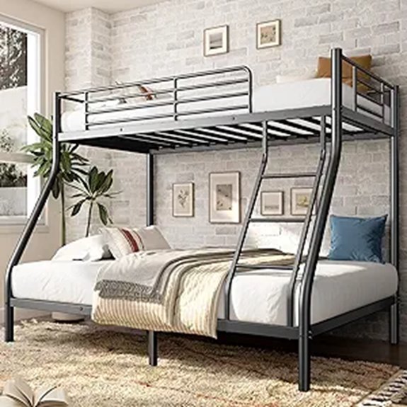 Heavy Duty Metal Bunk Bed Frame with Ladder