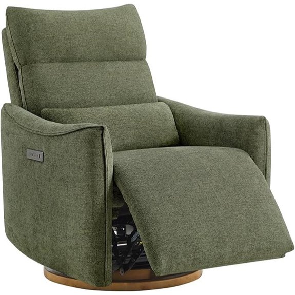 swivel nursery recliner with headrest