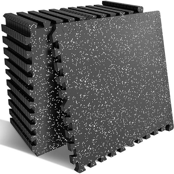 PRAISUN Thicker Rubber Gym Flooring 12 Pcs 48 Sq Ft