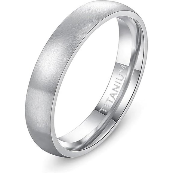 TIGRADE Titanium Wedding Band Brushed Dome Sizes 4-14.5