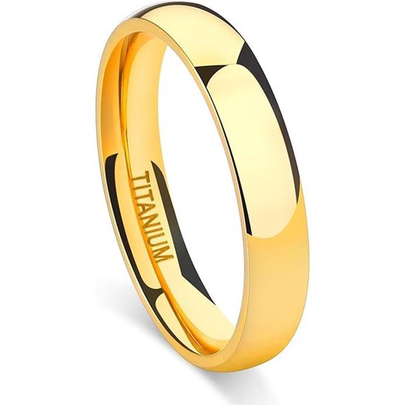TIGRADE Titanium Wedding Ring with 18k Gold Plating