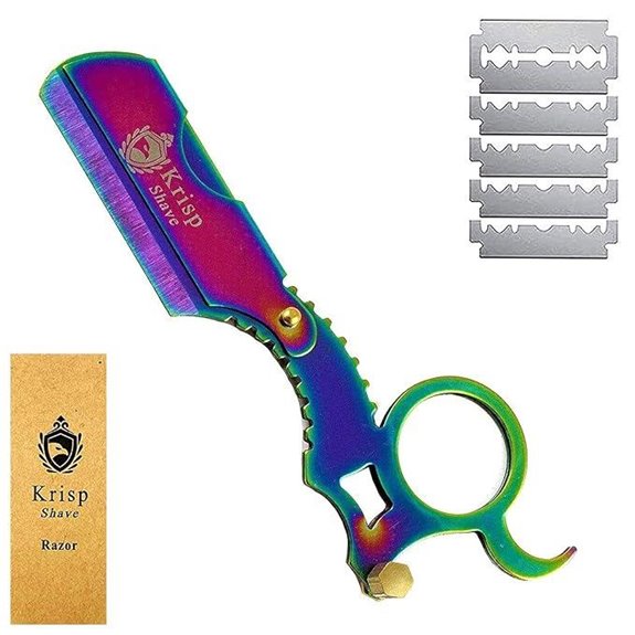 Krisp Shave Titanium Straight Edge Razor (10 Blades)