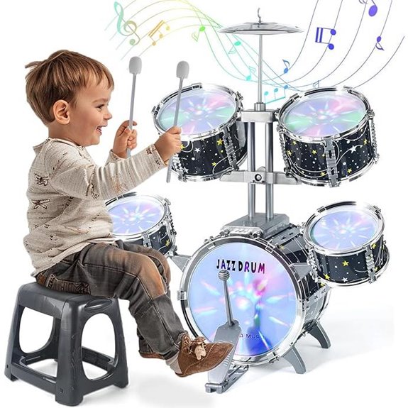 Kids Drum Set for Toddlers 1-3 with Lights