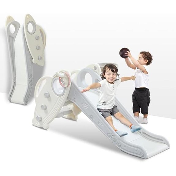 Onasti Kids Indoor/Outdoor Toddler Slide with Basketball
