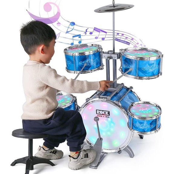 Kids Drum Set with Lights and Alloy for Toddlers