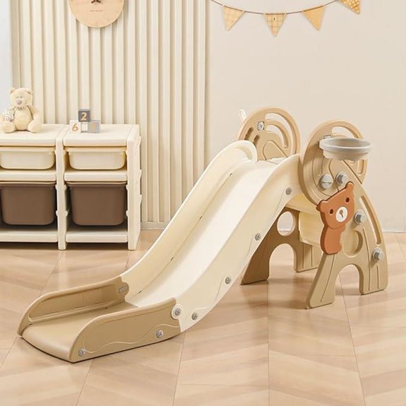 4-in-1 Toddler Slide with Basketball Hoop