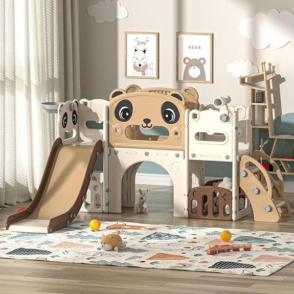 9-in-1 Toddler Playset with Slide Basketball & Storage